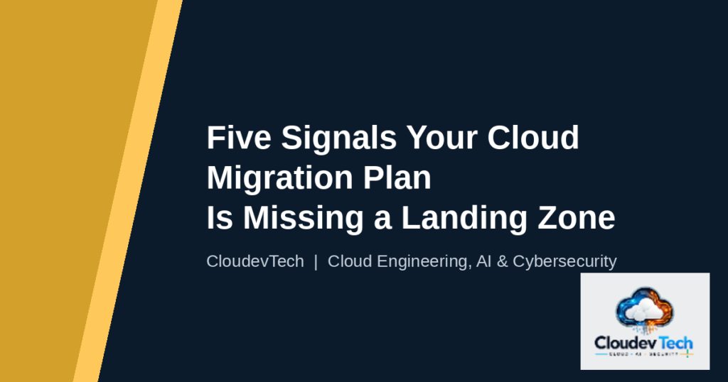 Cloud landing zone architecture diagram showing AWS, Azure, and GCP foundations for CloudevTech