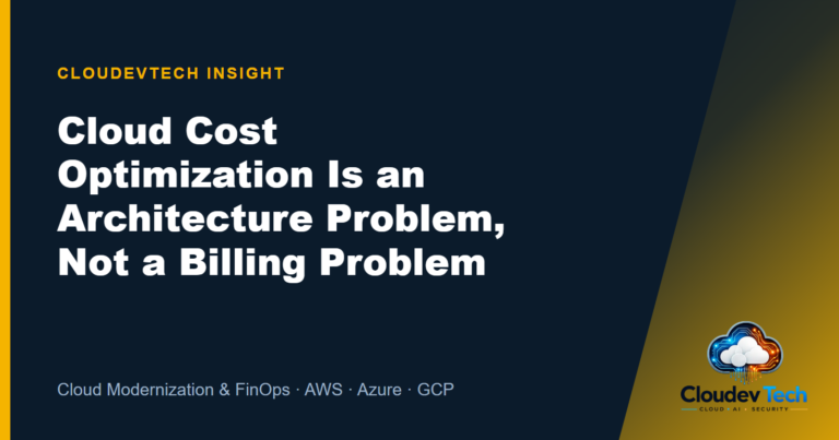 Cloud cost optimization strategy diagram for AWS, Azure, and GCP by CloudevTech